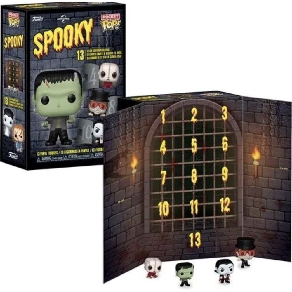 Funko Pocket Pop Spooky Countdown Calendar 13 Day Horror Universal Monsters Box